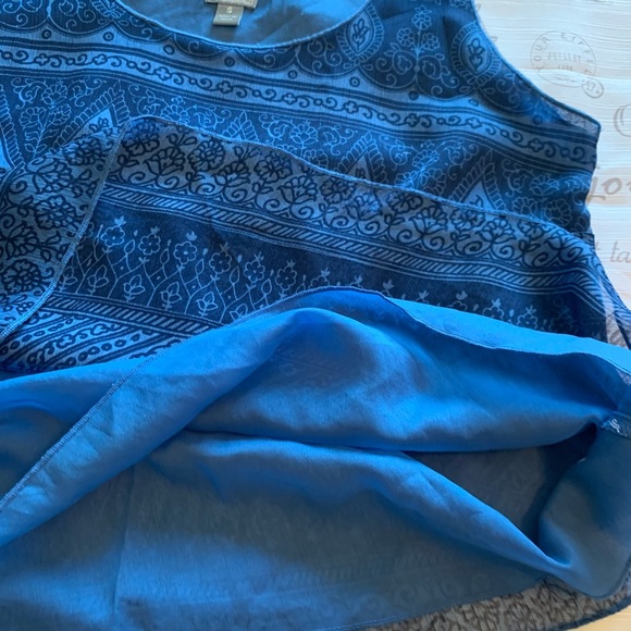 Converse One Star Boho Semi Sheer Tank Top Blue Tied Straps Lined Size Small - Picture 6 of 8